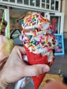 Waffle cone icecream sprinkles
