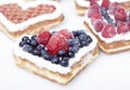 Waffle cookies in the form of hearts Royalty Free Stock Photo