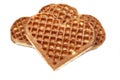 Waffle cookies in the form of hearts Royalty Free Stock Photo