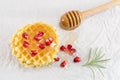 Waffle cookies with honey and pomegranate