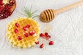 Waffle cookies with honey and pomegranate