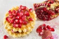 Waffle cookies with pomegranate fruit