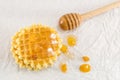 Waffle cookies and sweet honey Royalty Free Stock Photo