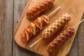 Waffle corn dogs