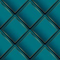 Waffle 3d vector seamless pattern. Geometric luxury surface background. Repeat turquoise waffled modern backdrop. Beautiful ornate