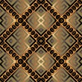 Waffle 3d vector seamless pattern. Geometric surface greek background. Repeat rhombus backdrop. Tribal ethnic style modern design