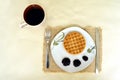 Waffle, Fruit Jam and Coffee Horizontal Version