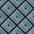 Waffle geometric 3d rhombus greek seamless pattern. Vector abstract background. Modern surface ornamental repeat