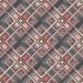 Waffle geometric 3d rhombus greek seamless pattern. Vector abstract background. Modern surface ornamental repeat