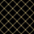 Waffle gold vector seamless pattern. Grid ornamental striped background. Geometric repeat modern backdrop. Abstract