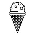 Waffle ice cream icon, outline style Royalty Free Stock Photo