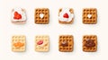 Delicious Dessert Waffle Icons In Matthias Haker Style Royalty Free Stock Photo