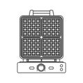 Waffle iron outline vector icon in flat style isolated on white background Royalty Free Stock Photo