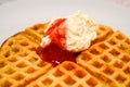 Waffle with jam Royalty Free Stock Photo