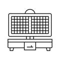 waffle maker home interior line icon vector illustration