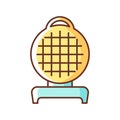 Waffle maker RGB color icon