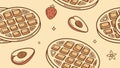 Waffle pattern, seamless food texture design vector design Generative AI Royalty Free Stock Photo