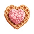 Waffle with Pink Icing and Hearts
