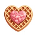 Waffle with Pink Icing and Hearts