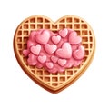 Waffle with Pink Icing and Hearts