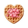 Waffle with Pink Icing and Hearts