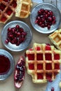 Waffle And Pomegranate Seeds