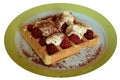 Waffle with raspberry