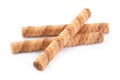 Waffle rolls stick closeup