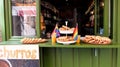 Waffle stand with lgtbq rainbow flag Royalty Free Stock Photo