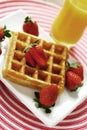 Waffle and strawberry