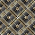 Waffle striped geometric 3d greek seamless pattern. Vector abstract rhombus background. Modern surface ornamental repeat