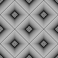 Waffle striped vector 3d seamless pattern. Greek ornamental black and white geometric background. Line art vibrant backdrop.