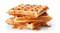 Delicious Stack Of Syrupy Waffles In High-resolution