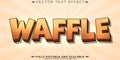 Waffle text effect, editable cake and baker text style Royalty Free Stock Photo