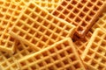 Waffles background. Tasty belgium waffles for breakfast