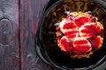 Waffles with banana and jam Royalty Free Stock Photo