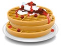 Waffles with cherries