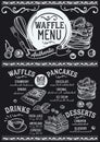 Waffles and crepes menu restaurant, food template.