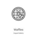 waffles icon vector from august bakery collection. Thin line waffles outline icon vector illustration. Linear symbol for use on