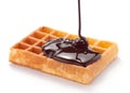 Waffles with melted chocolate Royalty Free Stock Photo