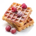 Waffles with Raspberry Sugar isolated on white background Royalty Free Stock Photo