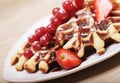 Waffles with strawberry and blackberry Royalty Free Stock Photo