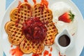 Waffles with Strawberry jam Royalty Free Stock Photo