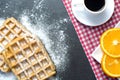 Waffles with sugar Royalty Free Stock Photo
