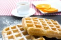 Waffles with sugar Royalty Free Stock Photo