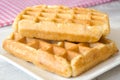 Waffles with sugar Royalty Free Stock Photo