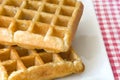 Waffles with sugar Royalty Free Stock Photo