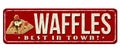 Waffles vintage rusty metal sign