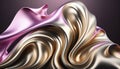 Wafting Pink Metallic Cloth. Generative AI Royalty Free Stock Photo