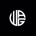 WAG logo WAG icon WAG monogram WAG letter minimalist Circle flat Unique modern abstract logo design Royalty Free Stock Photo